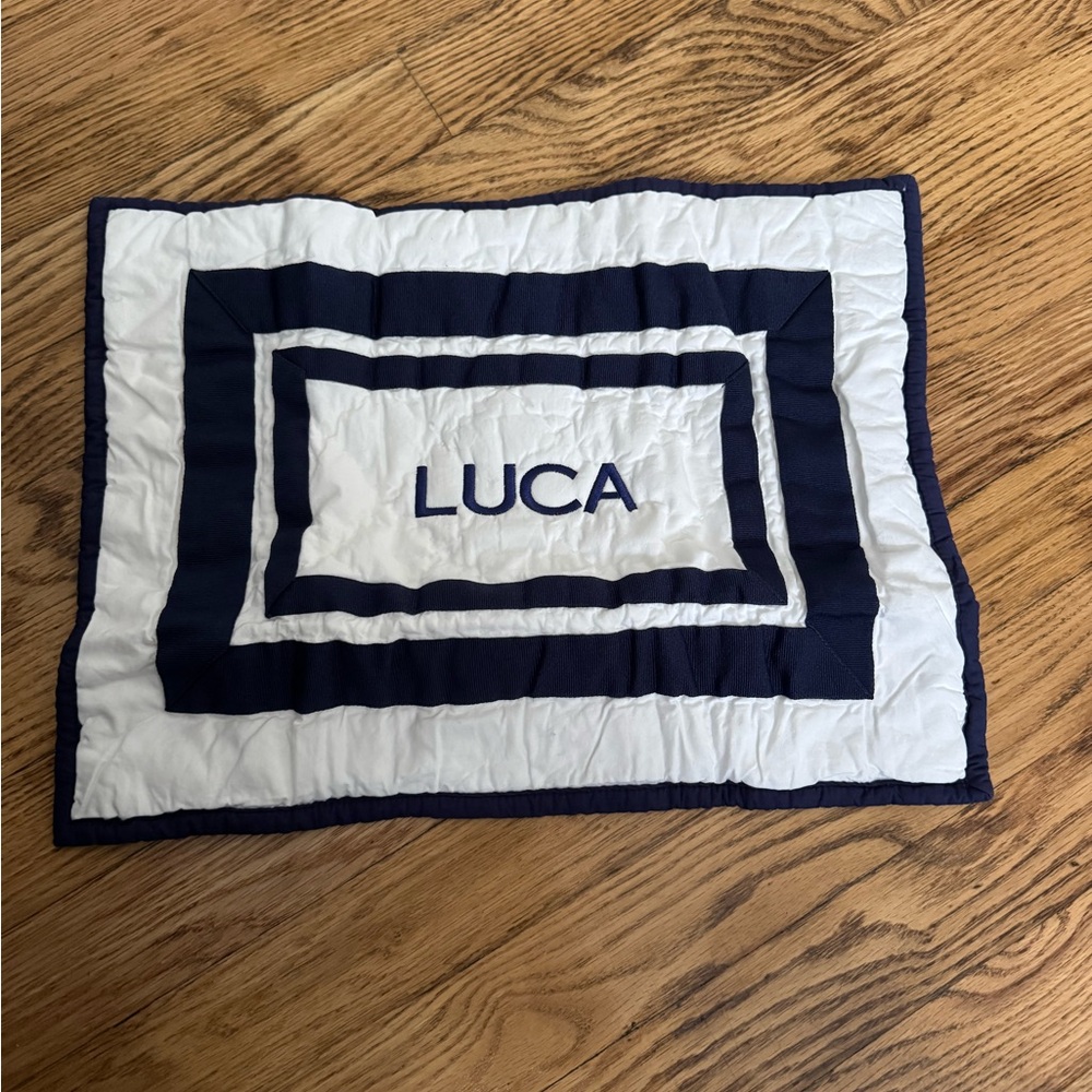 Pottery Barn Kids Navy and White Quilted Sham